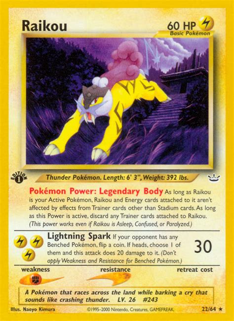 Raikou Neo Revelation Neo Genesis Pokemon Trading Card Game