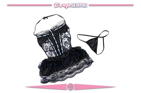 Backless Lace Piece Lingerie Set Pantsu Senpai