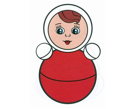 Неваляшка в картинках для детского сада. Легкие срисовки.