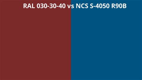 Ral 030 30 40 Vs Ncs S 4050 R90b Ral Colour Chart Uk