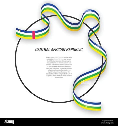 Waving Ribbon Flag Of Central African Republic On Circle Frame