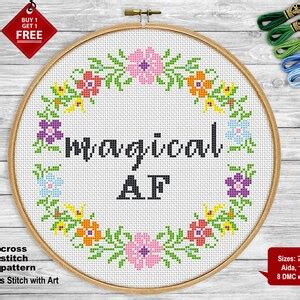 Swearing Cross Stitch Pattern Magical As Fuck Cross Stitch Etsy