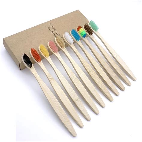 Brosse Dents En Bambou Biod Gradable Poils Color S Naturel Cologique