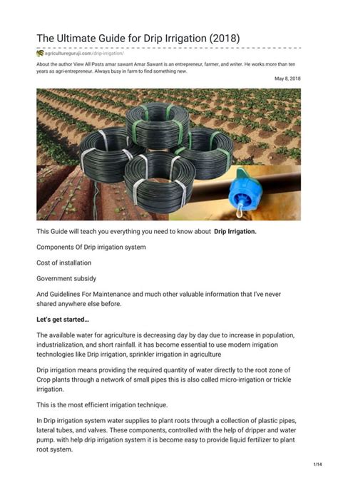 The Ultimate Guide For Drip Irrigation Pdf