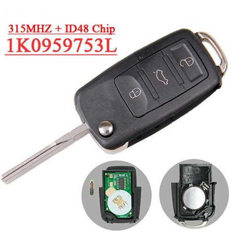 3 1 Buttons Remote Key For VW ID48 Chip 315MHZ 1K0959753L