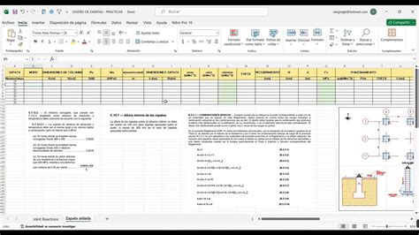 Diseño De Zapatas Aisladas Con Excel Y Etabs Youtube