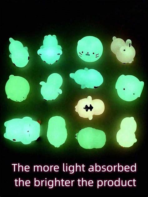 Random Glow In The Dark Squishy Toys Cute Cartoon Glow Mochi Squishies