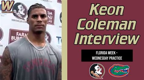 Fsu Football Keon Coleman Interview Florida Week Talks Tate