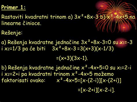 Ppt Vijetove Formule Rastavljanje Kvadratnog Trinoma Na Linearne