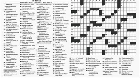 New York Times Sunday Crossword Printable – Rtrs.online - Printable ...