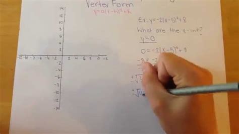 How To Find The X Intercepts Using Vertex Form YouTube