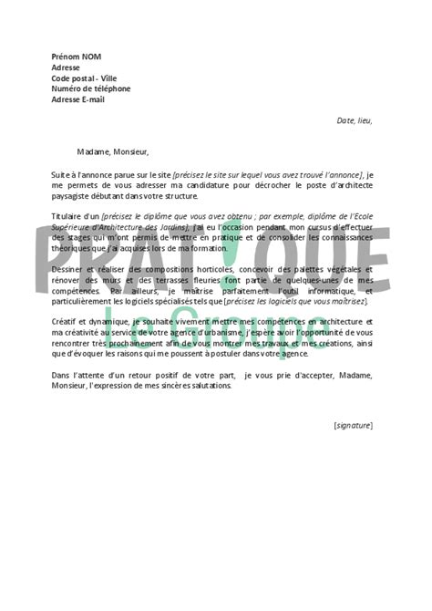 Exemple Lettre De Motivation Ecole D Architecture