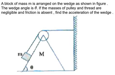 In The Arrangement Shown The Relation Between Acceleration Of We