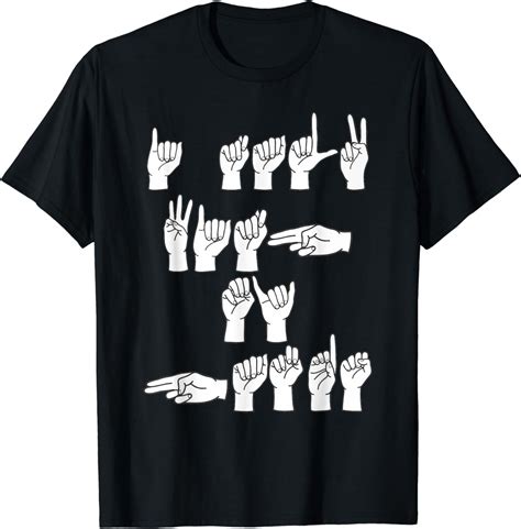 Asl American Sign Language Finger Spell I Talk With My Hands T Shirt