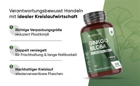 Ginkgo Biloba 6000mg And Sibirischer Ginseng 600mg 365 Vegane Tabletten Für 1 Jahr