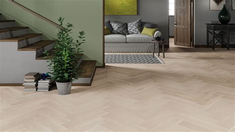 Natura Oak White Herringbone Engineered Parquet