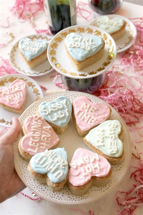 Conversation Heart Cookie Bars