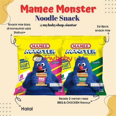 Jual Mamee Monster Snack Noodles Mie Kremes Snack Ringan BBQ