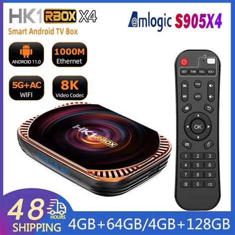 HK1 RBOX X4 Smart Android TV Box Amlogic S905X4 Android11 2 4G 5G Dual