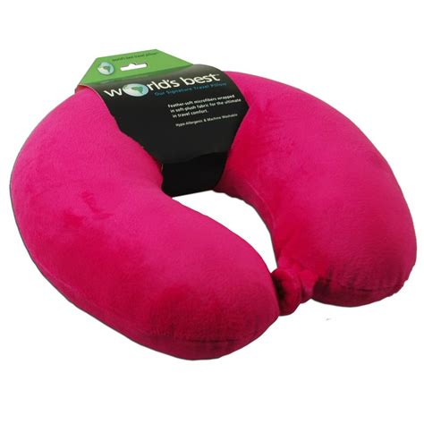 Worlds Best Feather Soft Microfiber Neck Pillow Pink