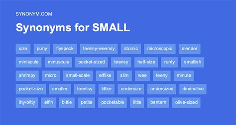 Another word for SMALL > Synonyms & Antonyms