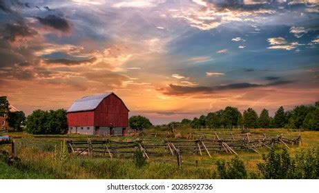 Old Red Barn Sunset Stock Photo 2028592736 | Shutterstock