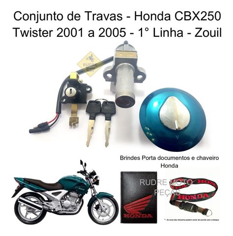 Conjunto Trava Chave Ignição Honda Cbx 250 Twister 2001 A 05