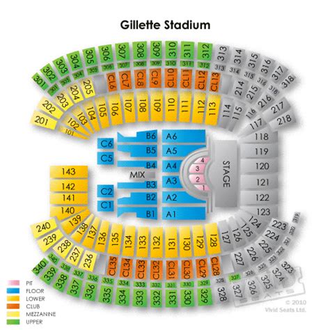 Gillette Seating Chart Concert