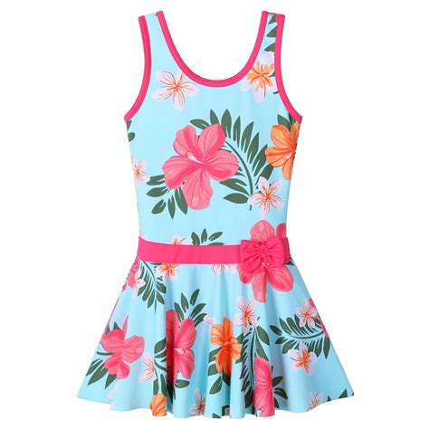 Buy Girls One Piece Swimsuit Hawaiian Watermelon Coconut Tree Ruffle 4y