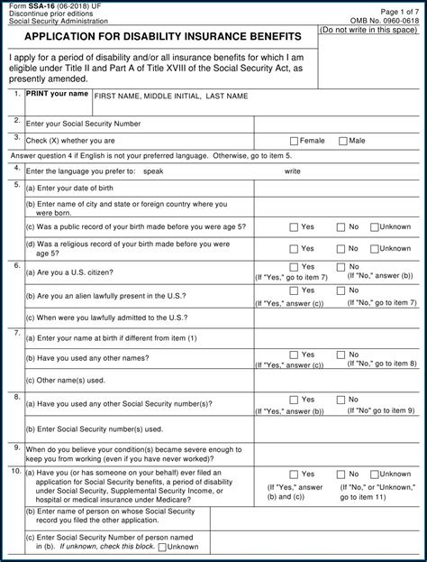 Disability Forms For Doctors To Fill Out