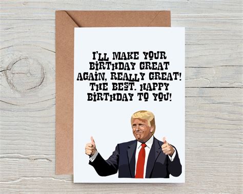 Birthday Card, Trump Card, Funny Birthday Card, Trump Birthday Card - Etsy