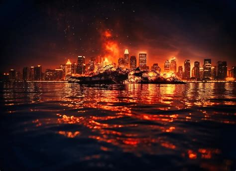 Burning City Background