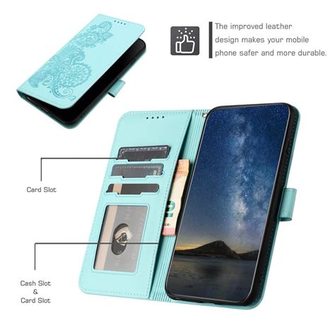 For Infinix Hot I Smart Datura Flower Embossed Flip Leather Phone Case Light Blue