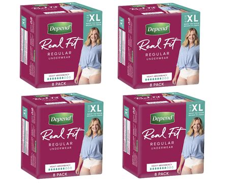 Depend Real Fit For Women Underwear Extra Large 8 Pack Bulk Buy 4 Units