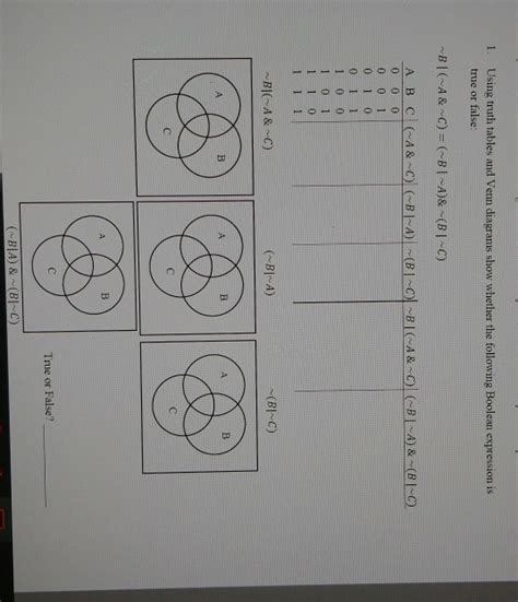 Solved Using Truth Tables And Venn Diagrams Show Whether The