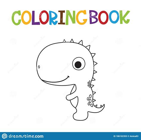 Livre De Coloriage Dino Mignon Illustration De Vecteur Illustration