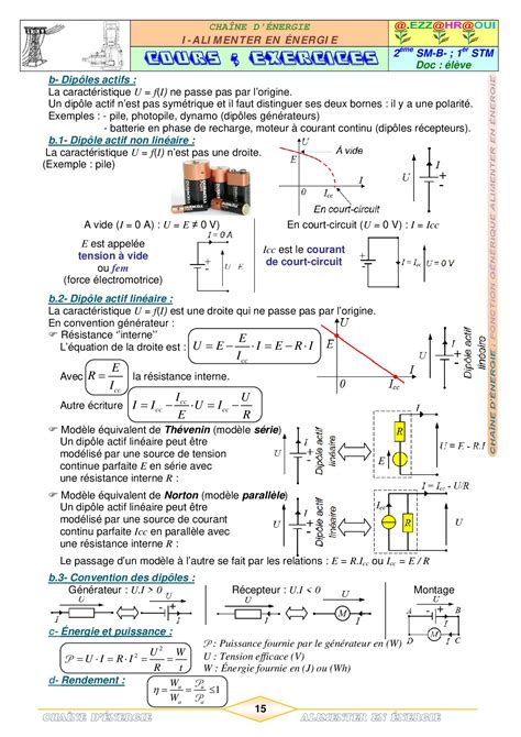 Energie Lectrique Cours Et Exercices Alloschool