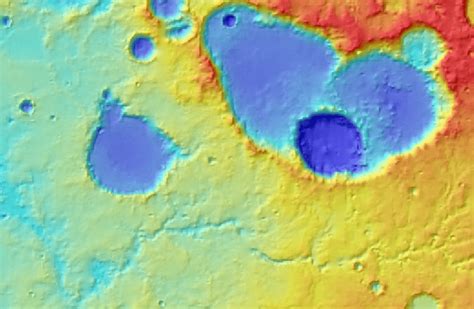 A Digital Elevation Map Dem Of A Region On Mars Known As Evos