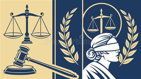 Justice Scales Gavel Law Legal System And Court Illustration Vector