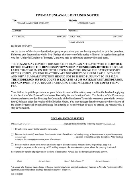 Fillable Online Five Day Unlawful Detainer Notice 7 1 19 Fax Email Print Pdffiller