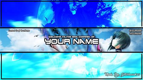 Photoshop Free Hd Anime Youtube Banner Template Psd Direct Download [ 8] Youtube