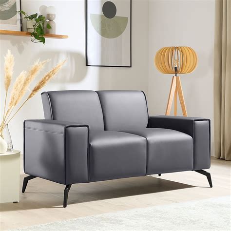 Ellison 2 Seater Sofa, Grey Premium Faux Leather Only £199.99 ...