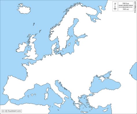 Mapa Europa Em Branco - Mapa Fisico Em Branco Da Europa