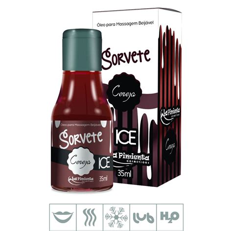 Gel Comestível Sorvete Ice 35ml ST325 Cereja Único Sex Shop Atacado