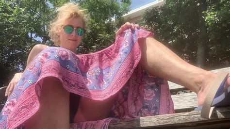 Black Panties Exhib In Long Skirt Blonde Porn Feat Lolacam Xhamster