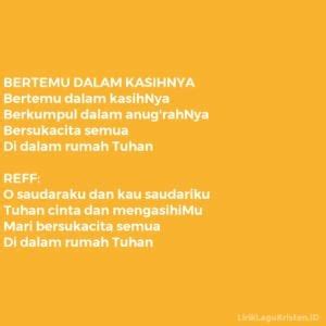 BERTEMU DALAM KASIHNYA - Lirik Lagu Kristen