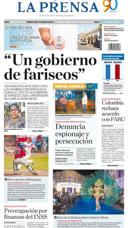 La Prensa Nicaragua Lunes 03 De Octubre De 2016 Infobae