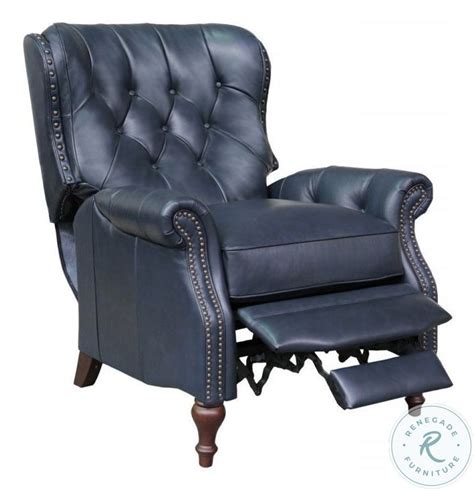 Kendall Shoreham Blue Leather Recliner From Barcalounger Coleman