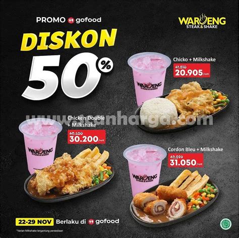 Promo Waroeng Steak Shake Diskon 50 Via GOFOOD SoPasti