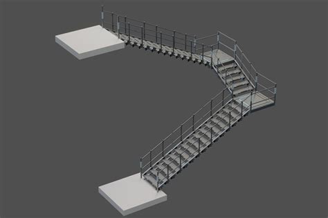 Scifi Modular Stairs D Model Turbosquid